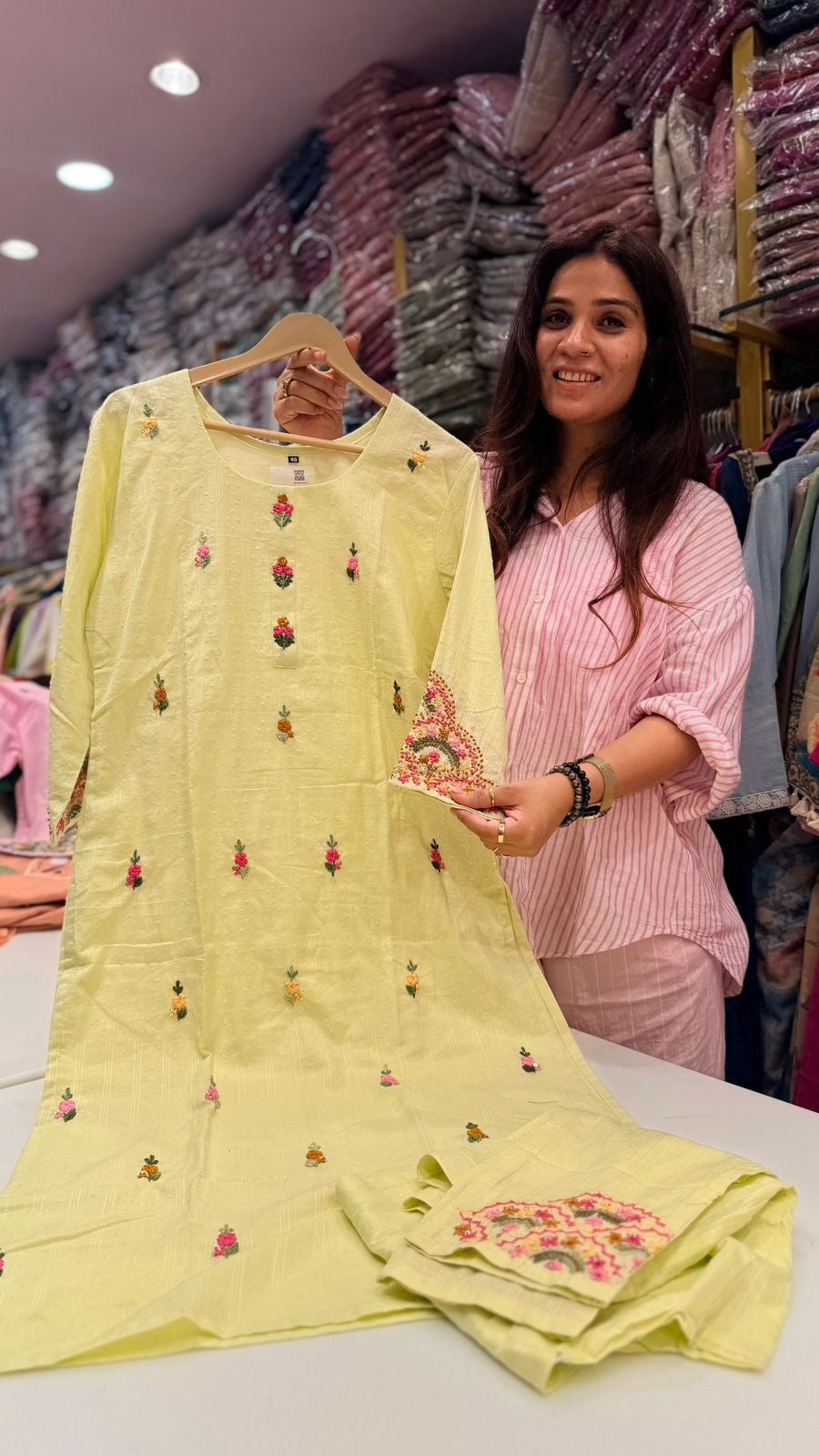 Embroidered Pastels Story
