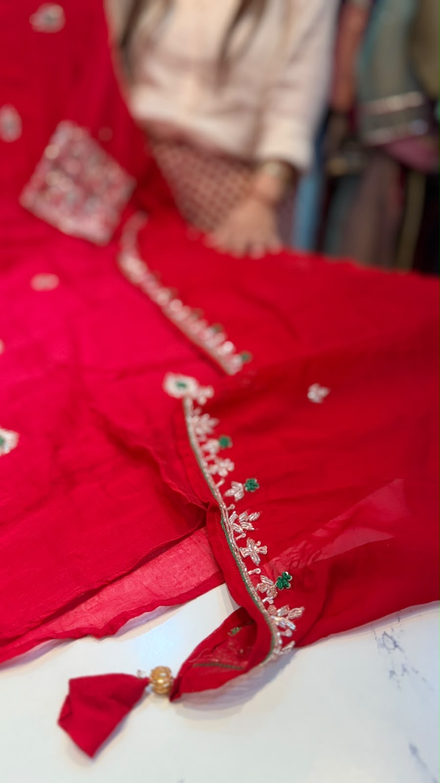 A Little Sparkle, A Lot of Charm – Embroidered Mul Chanderi Set ✨