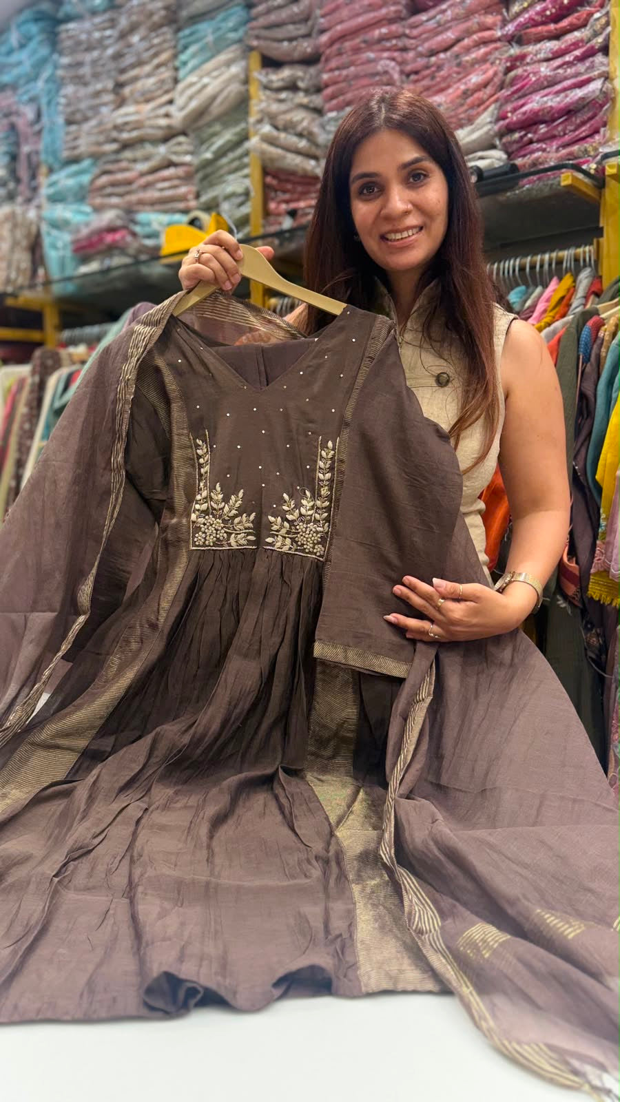 Saanjh-e-Noor Mul Chanderi - Luxe