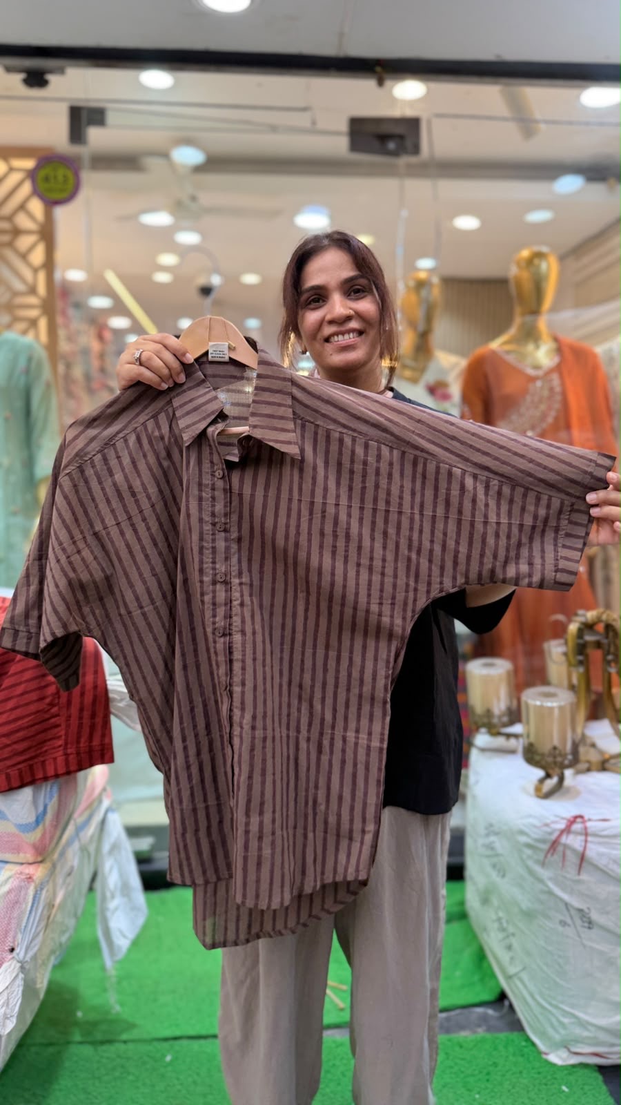 Crimson Current Stripe Cotton Shirt