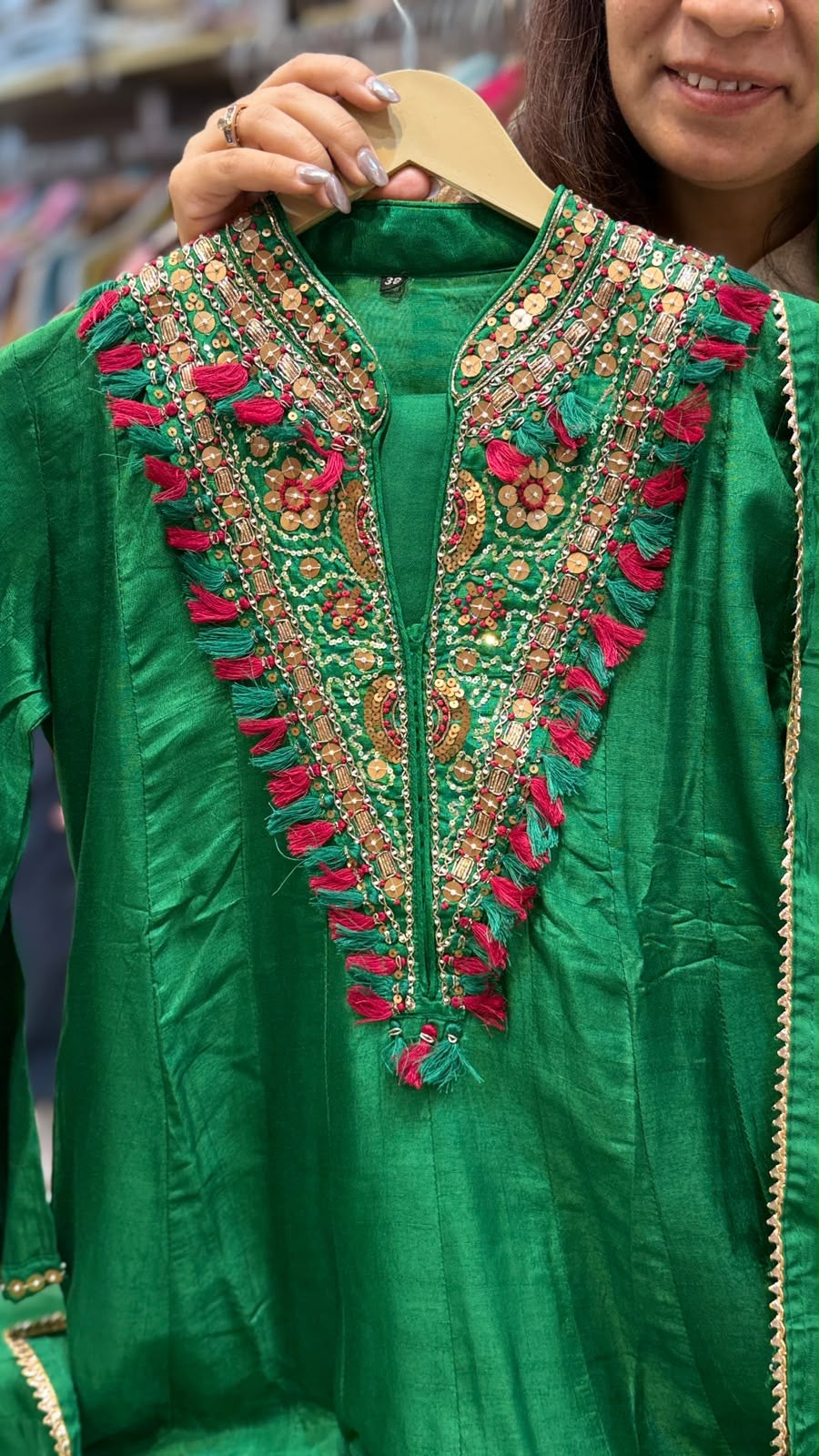 The Tassel Treasury – Mul Chanderi Suit Set
