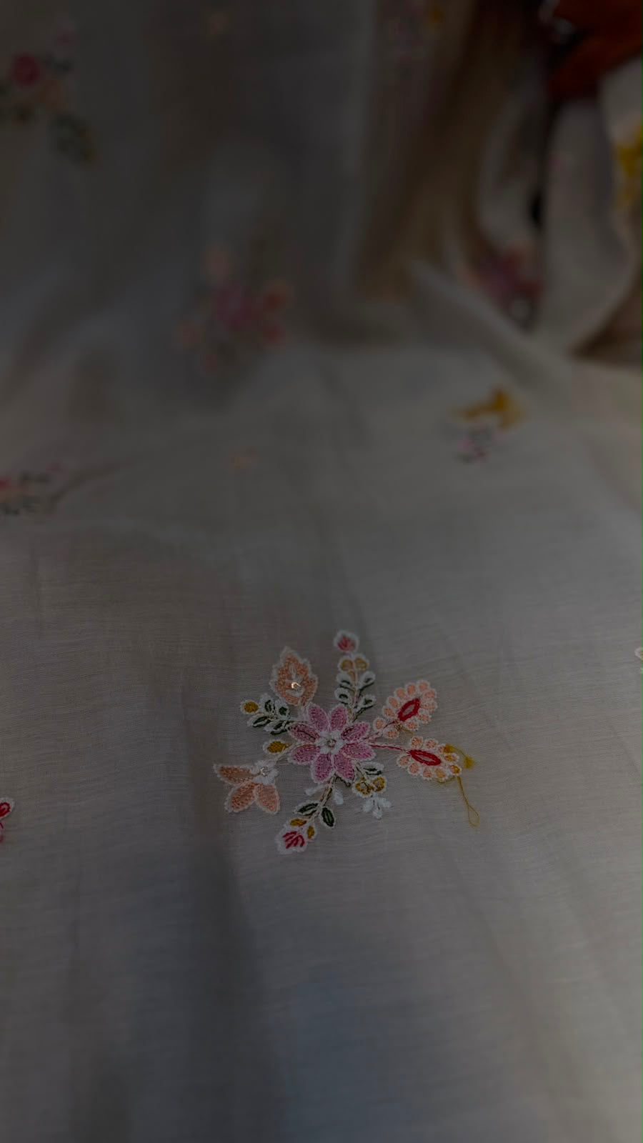 A Little Garden in Ivory — Mul Chanderi Luxe