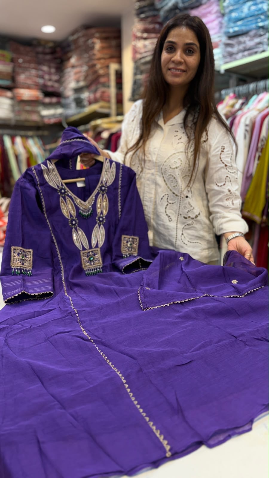 Royalty, With a Little Swing – Embellished Mul Chanderi