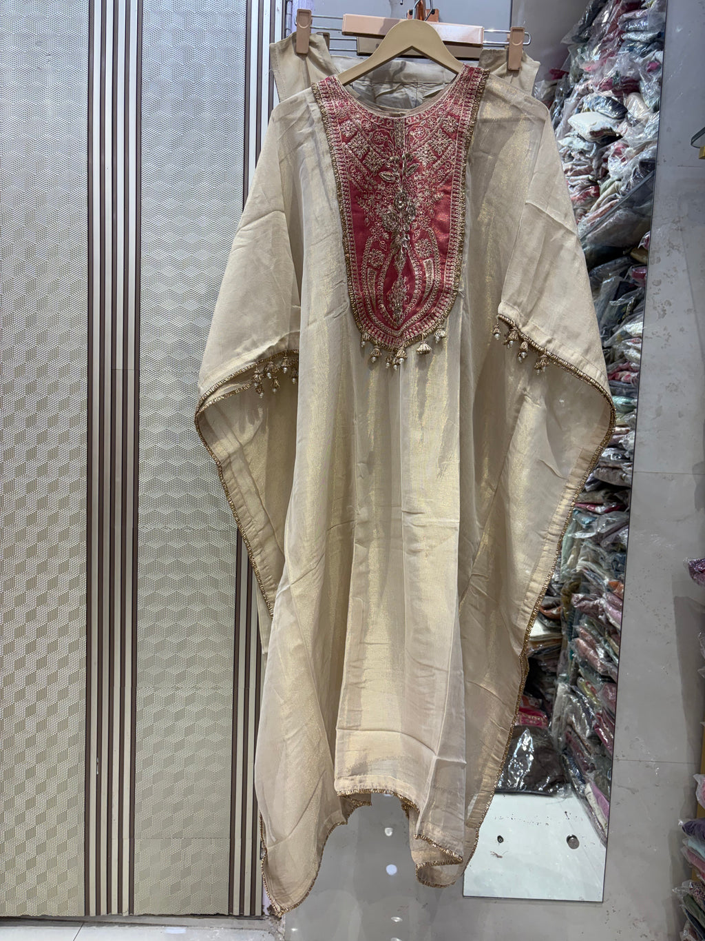 A Whisper of Gold, A Blush of Rose – Festive Kaftan Set ✨