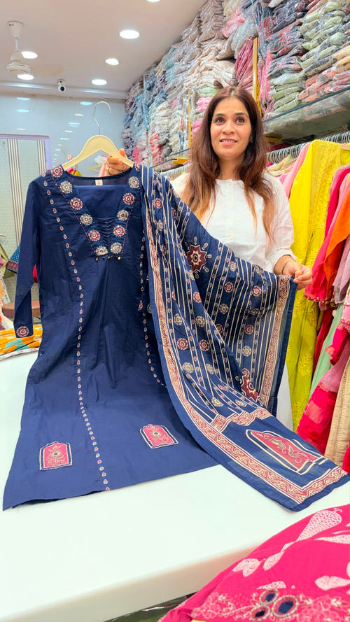 Midnight Ajrakh Muse Suit Set