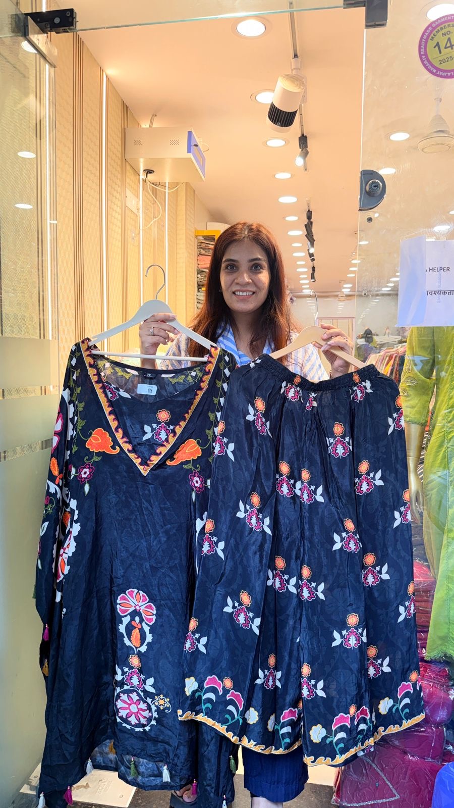 Midnight Bloom Bustier Kaftan Set