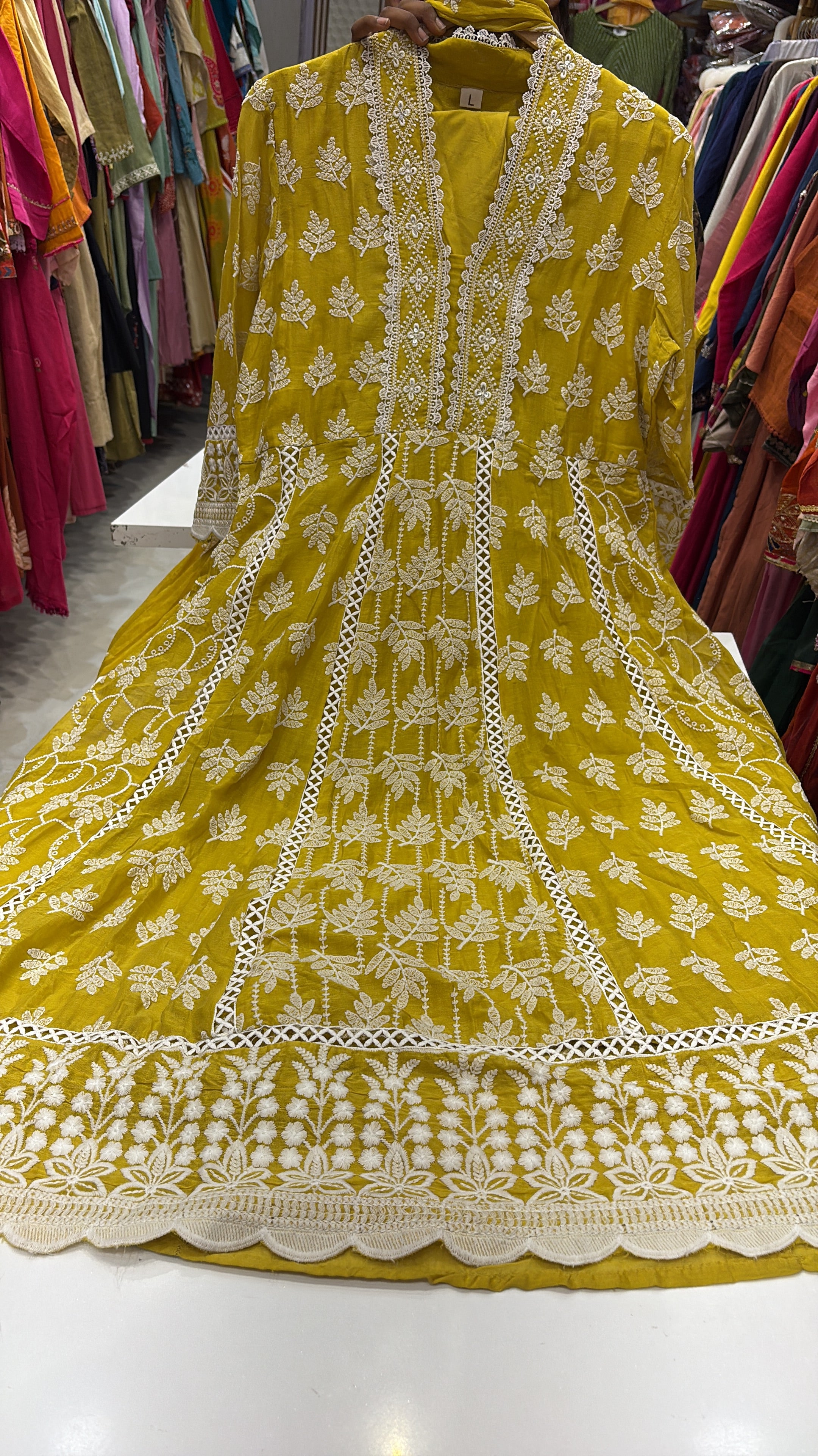 Sunlight blush – Chikankari Anarkali