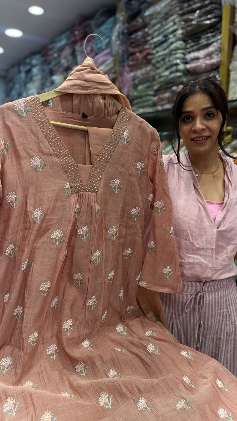 Dreaming in Blush Tones ~ Mul Chanderi