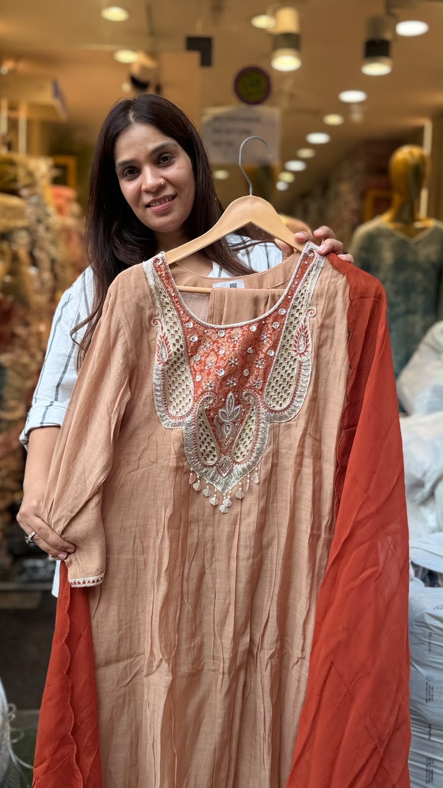 Rouge Royale Mul Chanderi Suit Set