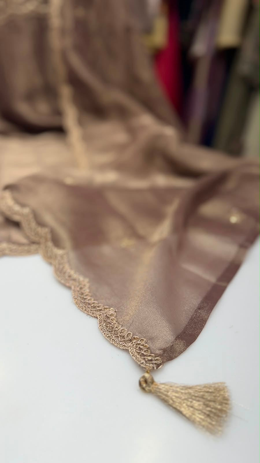 Sunehri Veil Shimmer Suit Set ~ Luxe