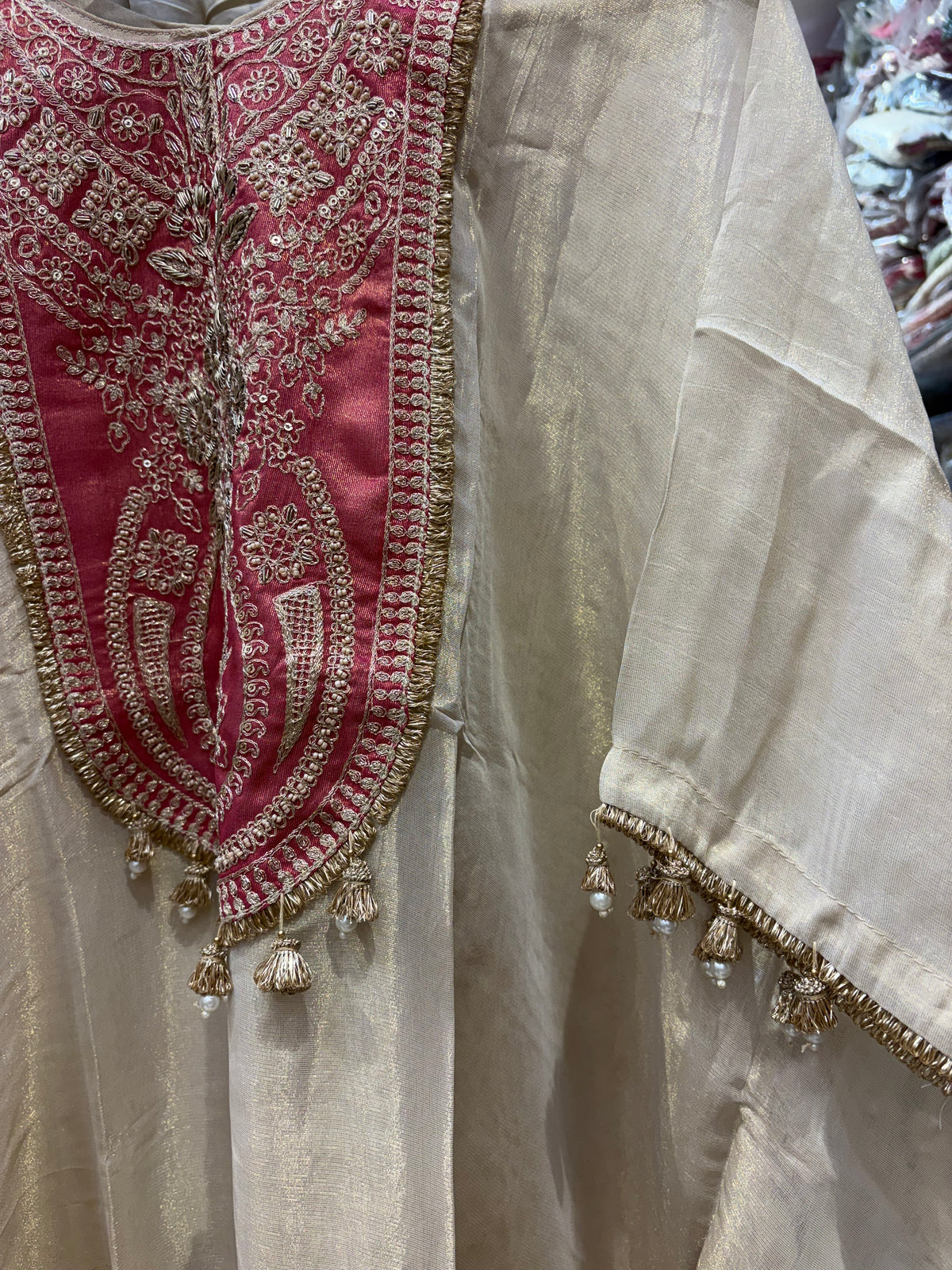A Whisper of Gold, A Blush of Rose – Festive Kaftan Set ✨