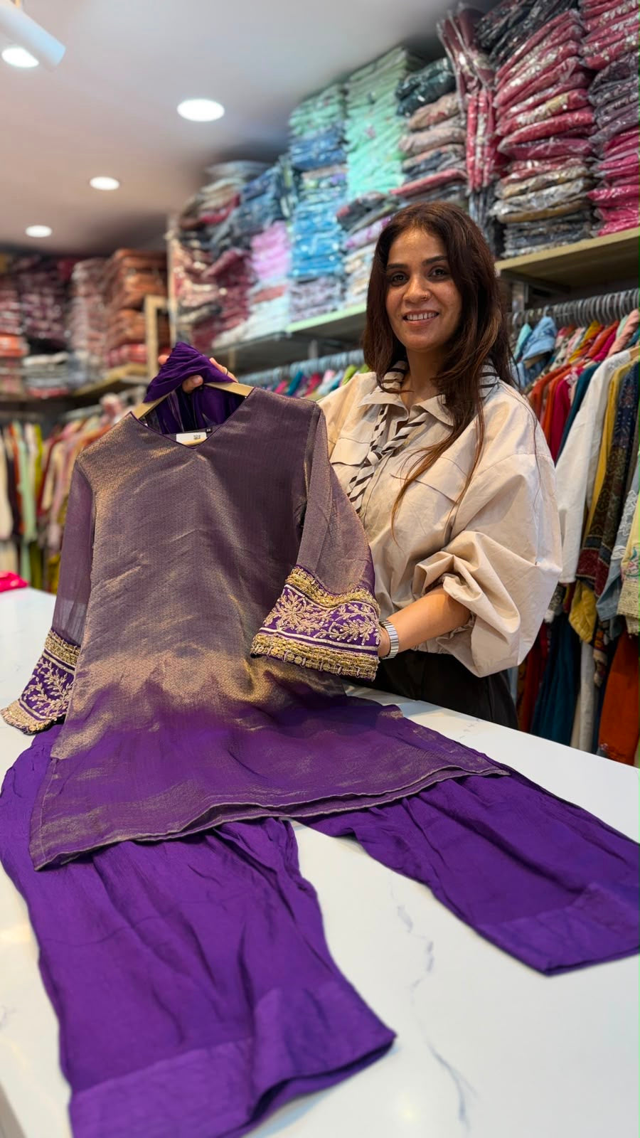 The Purple Hour – Embellished Suit Set