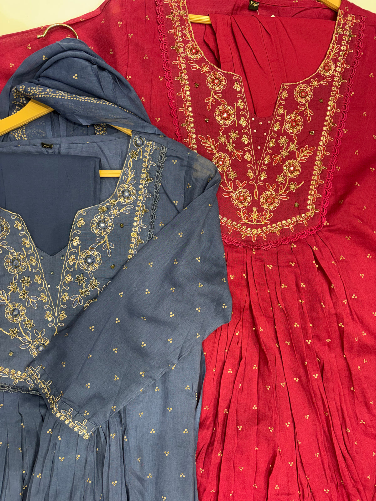 The Golden Silhouette – Embroidered Flared Suit Set