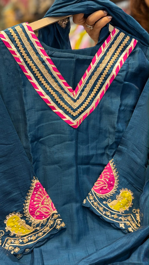 Paisleys in High Society – Mul Chanderi Suit Set