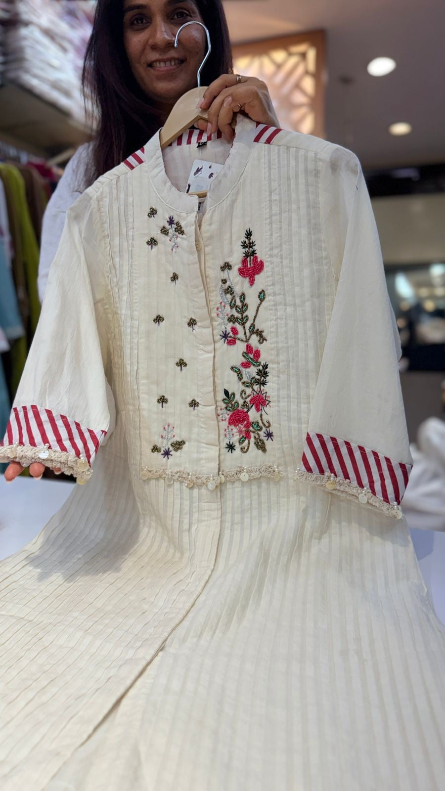 Blush Flora Ivory Kurta Set