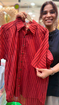 Crimson Current Stripe Cotton Shirt