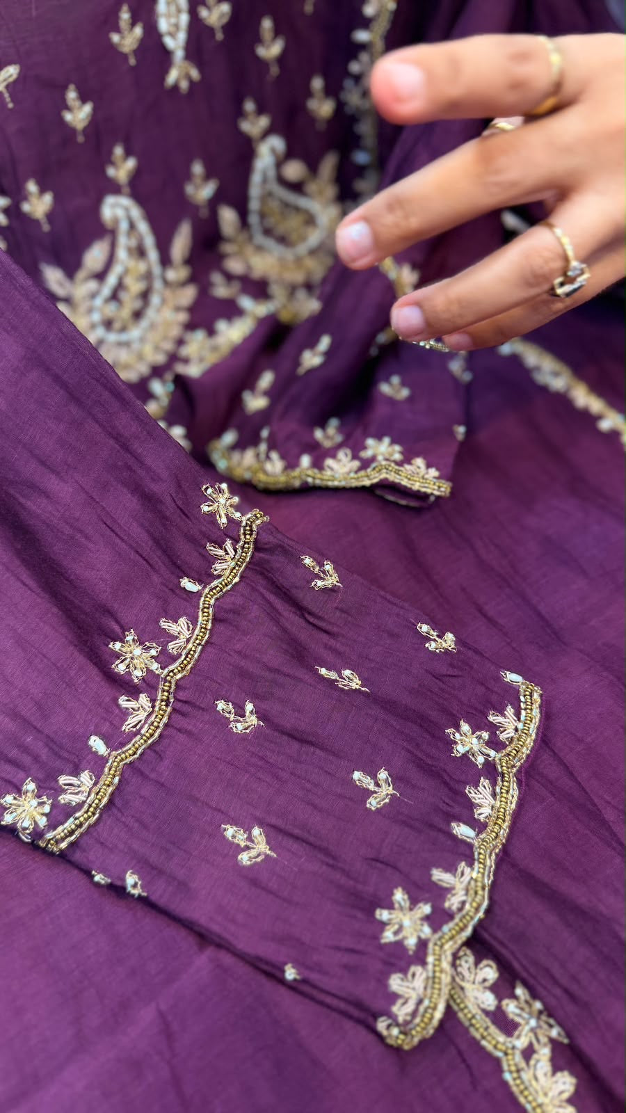 Two Shades of Splendour – Embroidered Festive Suit Set ✨