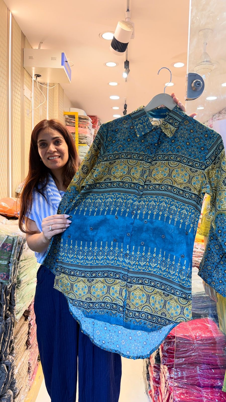 Azure Regal Print Shirt