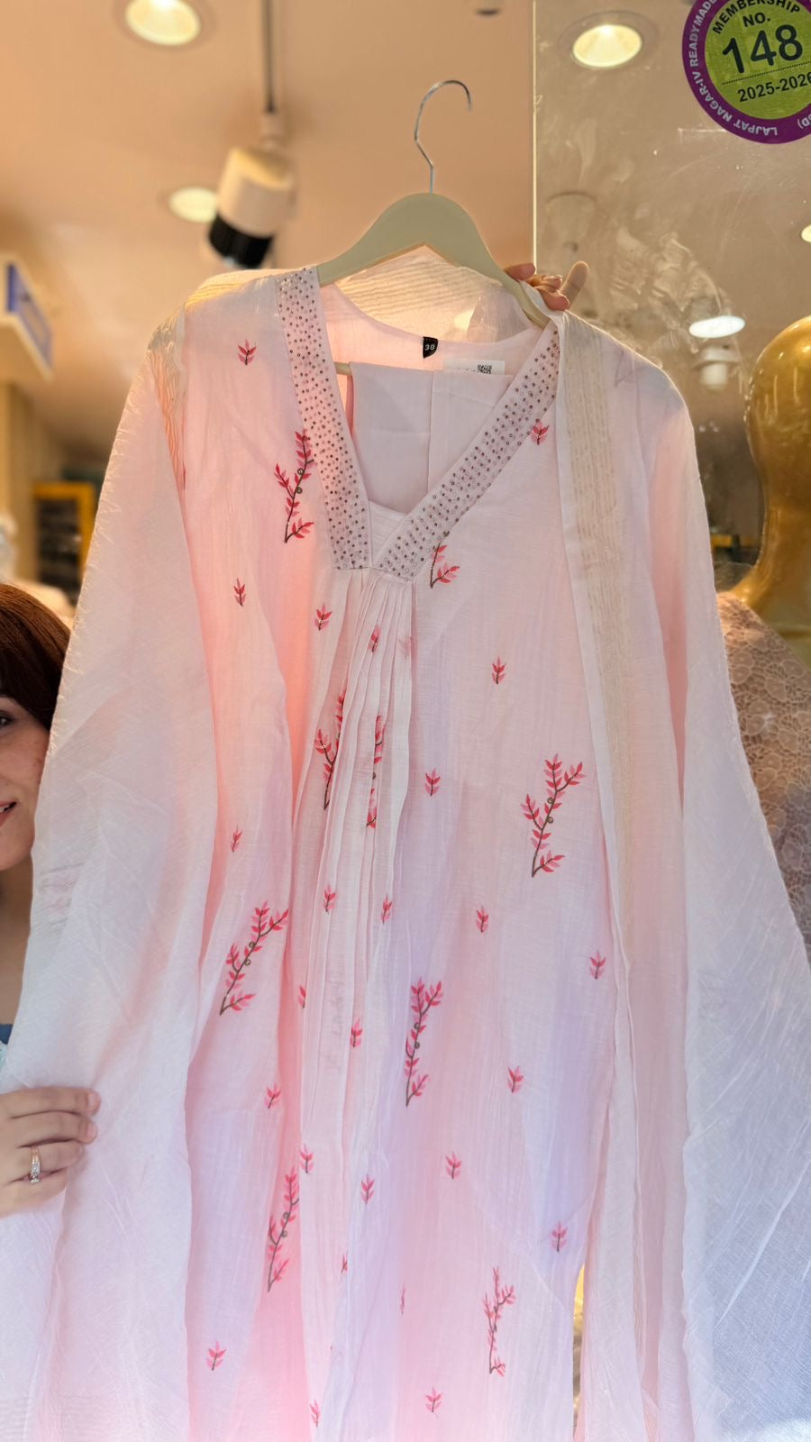 Pink Mist Mul Chanderi ~ Luxe