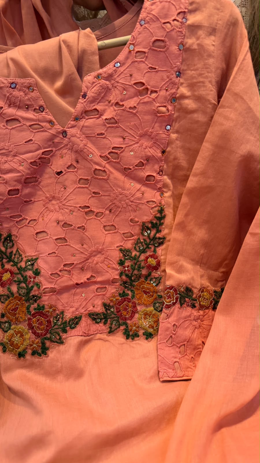 Floral Cutwork Embroidered Suit Set