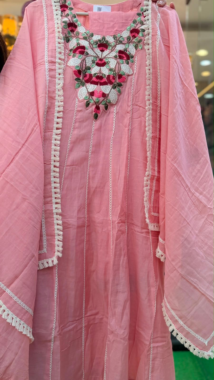 Rosé Bloom Mul Chanderi Trilogy