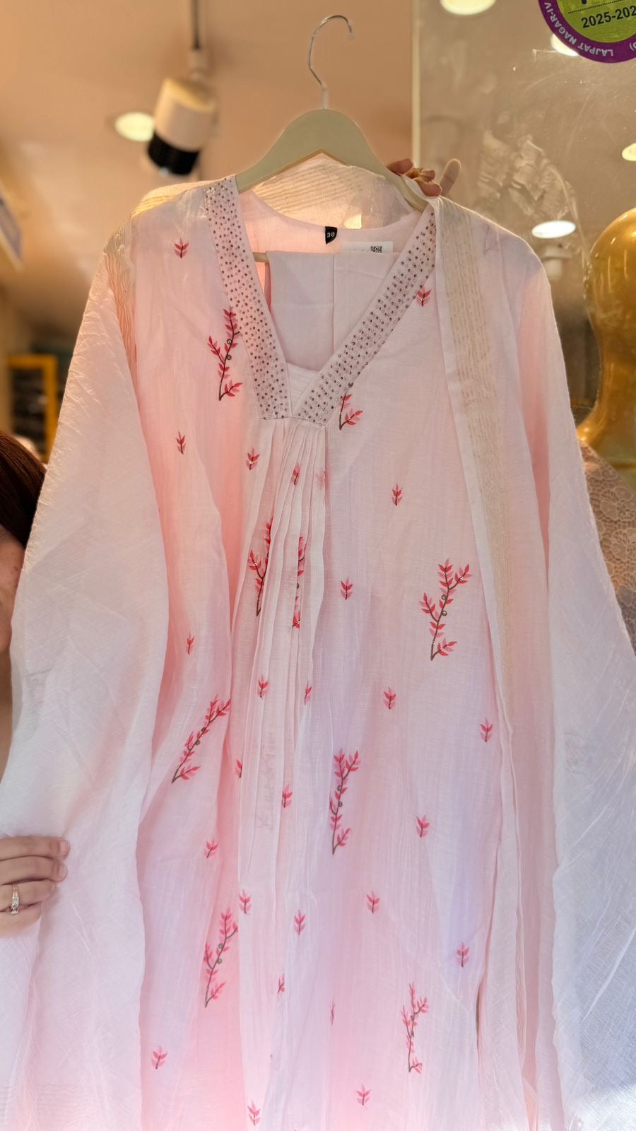 Pink Mist Mul Chanderi ~ Luxe