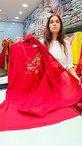 Rouge Fleur Embroidered Suit Set
