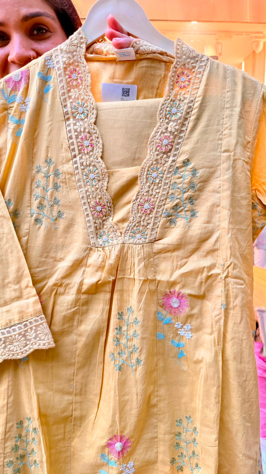 Sunlit Blossom Mul Cotton Kurta Pant