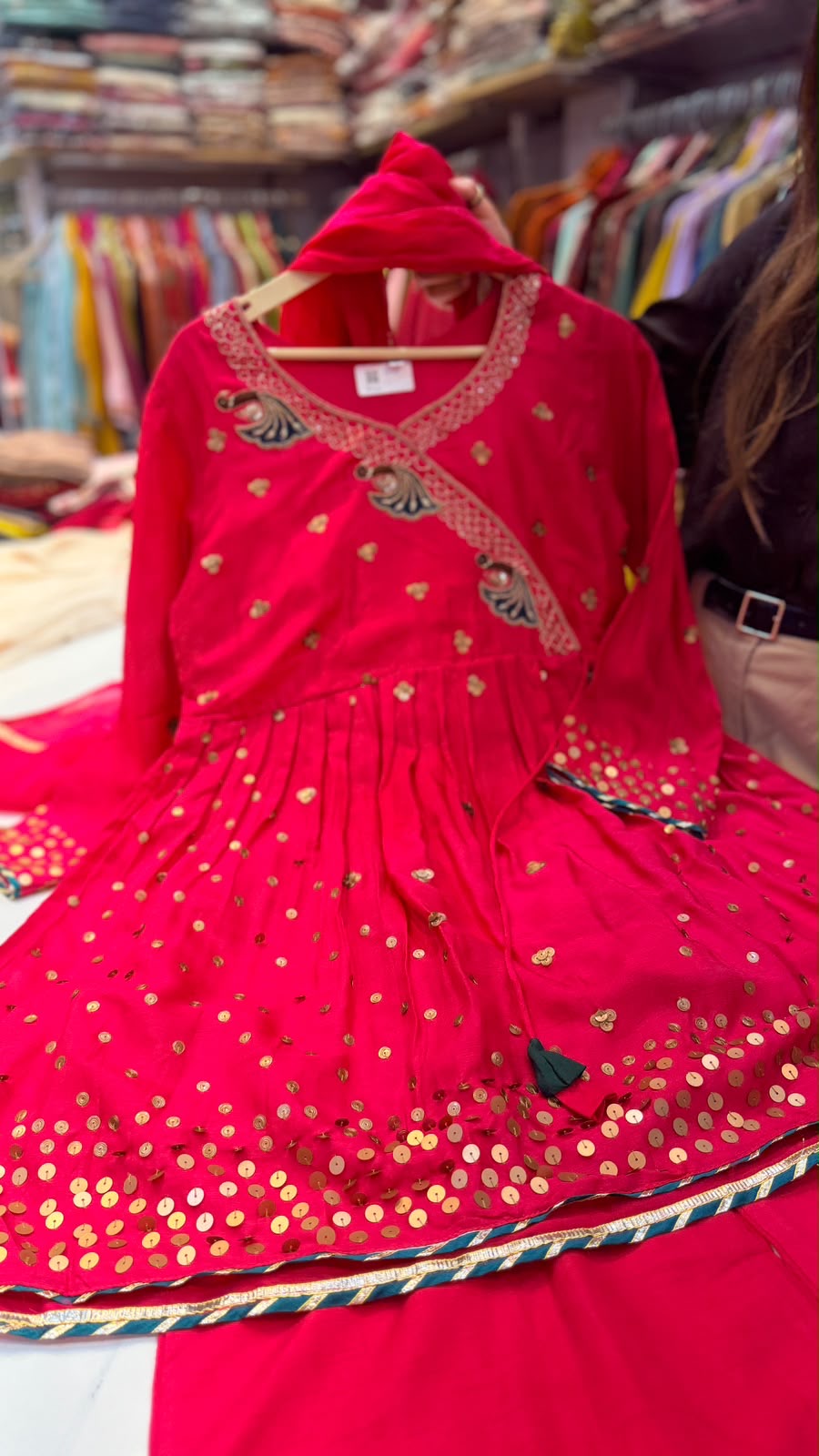 The Peacock Waltz – Festive Angrakha Palazzo Set✨