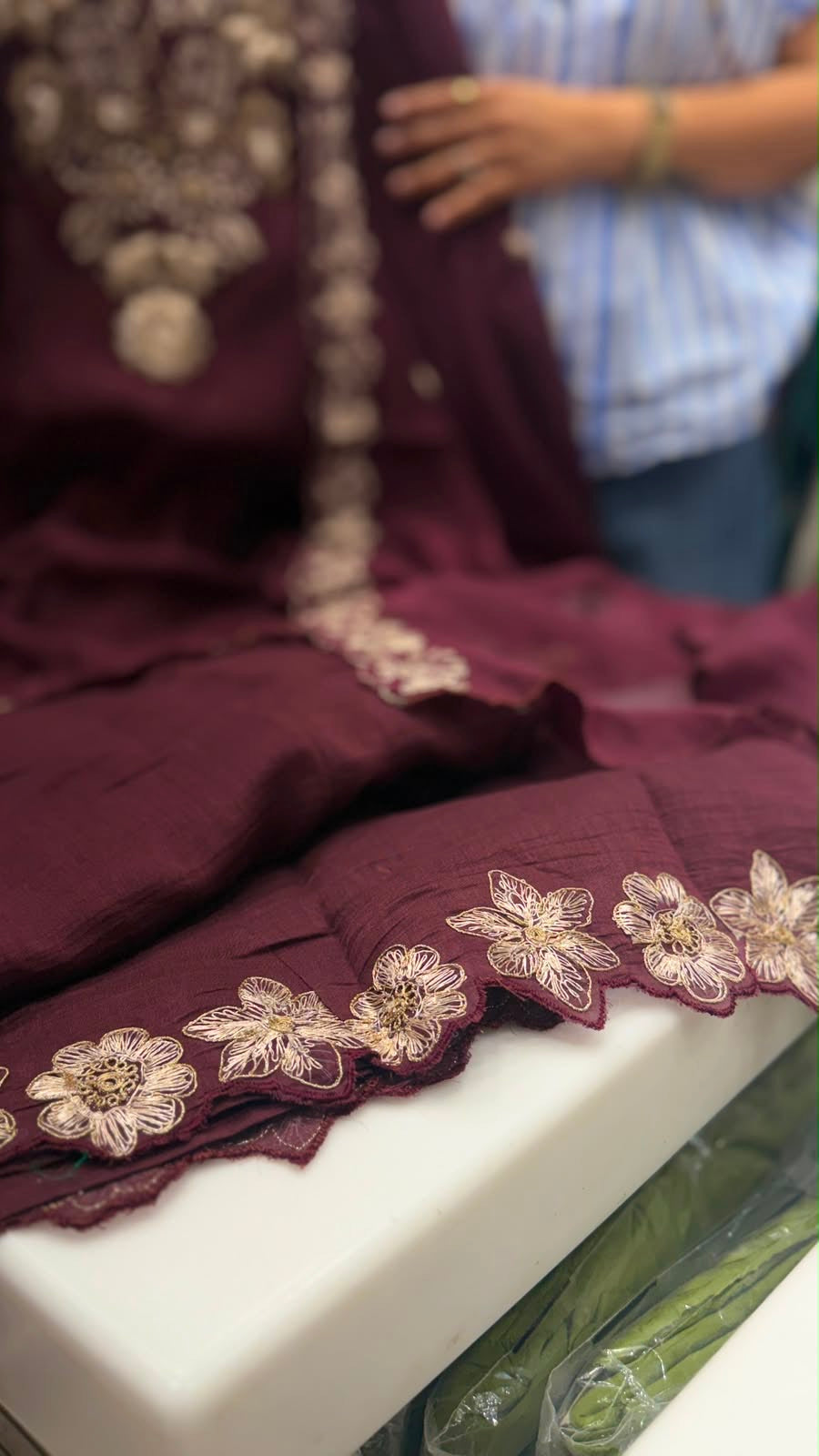 The Burgundy Heirloom— Mul Chanderi Royale