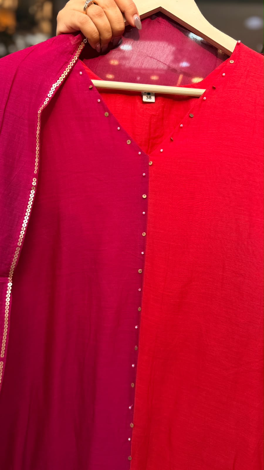 Colour Block, Done Right – Mul Chanderi Suit Set ⭐