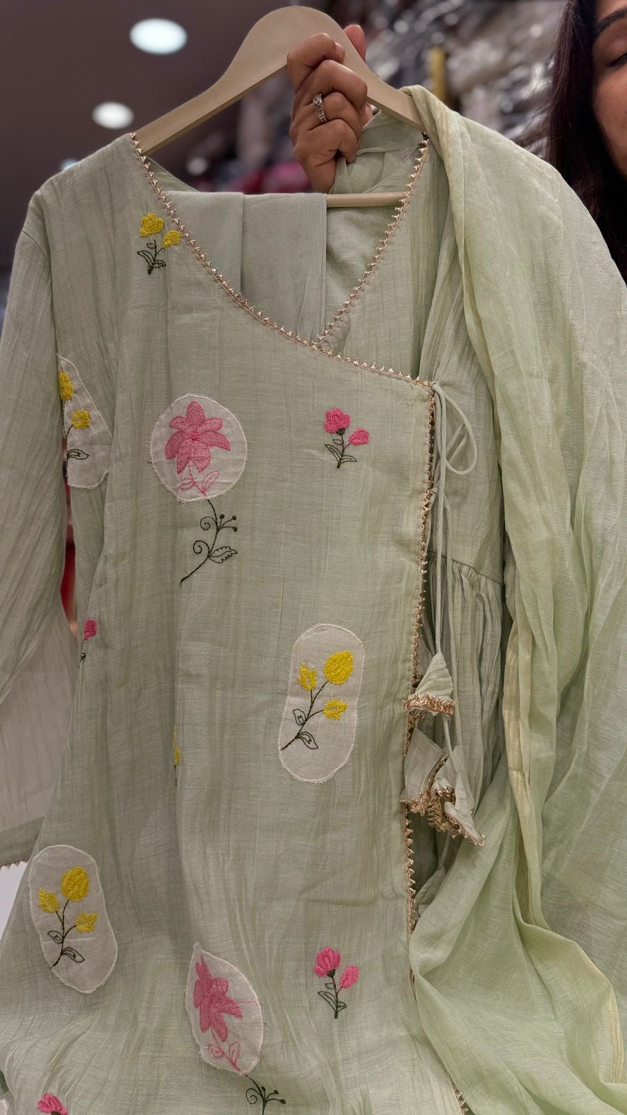 Willow Wrap Angrakha Mul Chanderi Suit Set