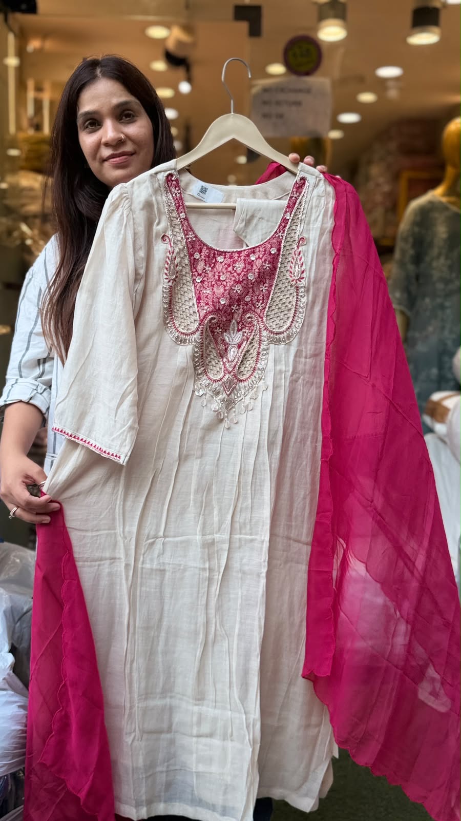Rouge Royale Mul Chanderi Suit Set