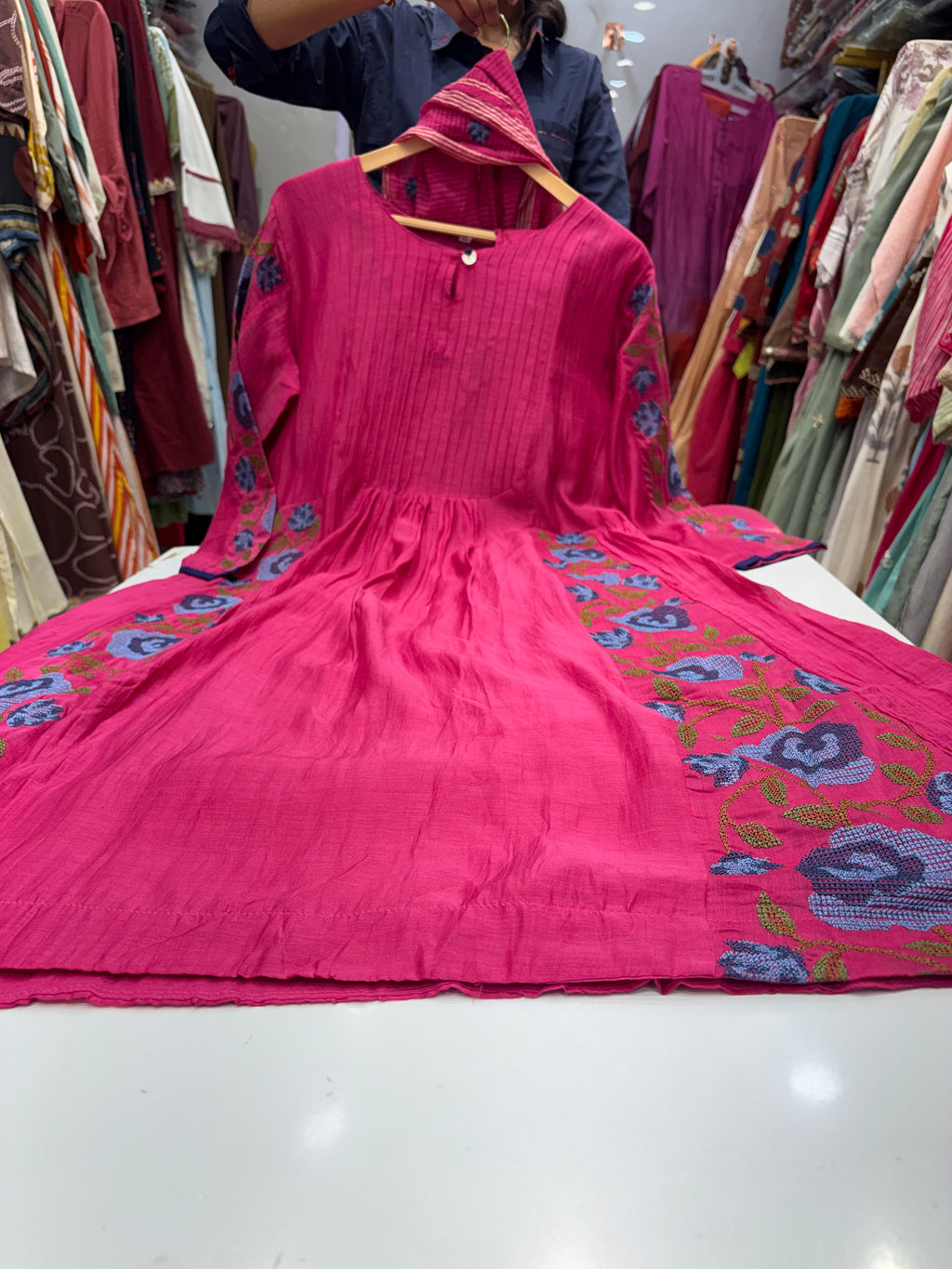 Fuchsia Sonata Mul Chanderi