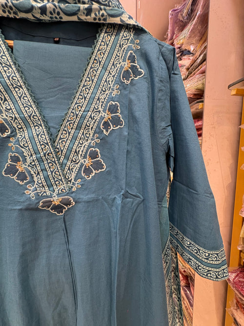 Where Butterflies Meet Blue – Embroidered Suit Set