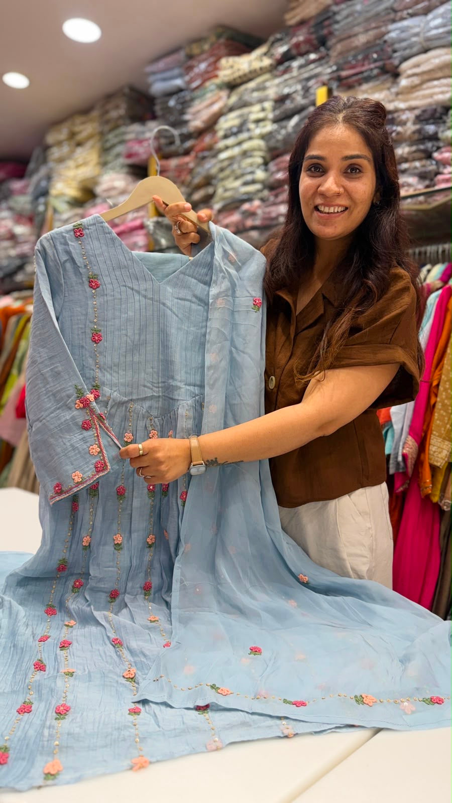 The Floral Cadence - Mul Chanderi Luxe