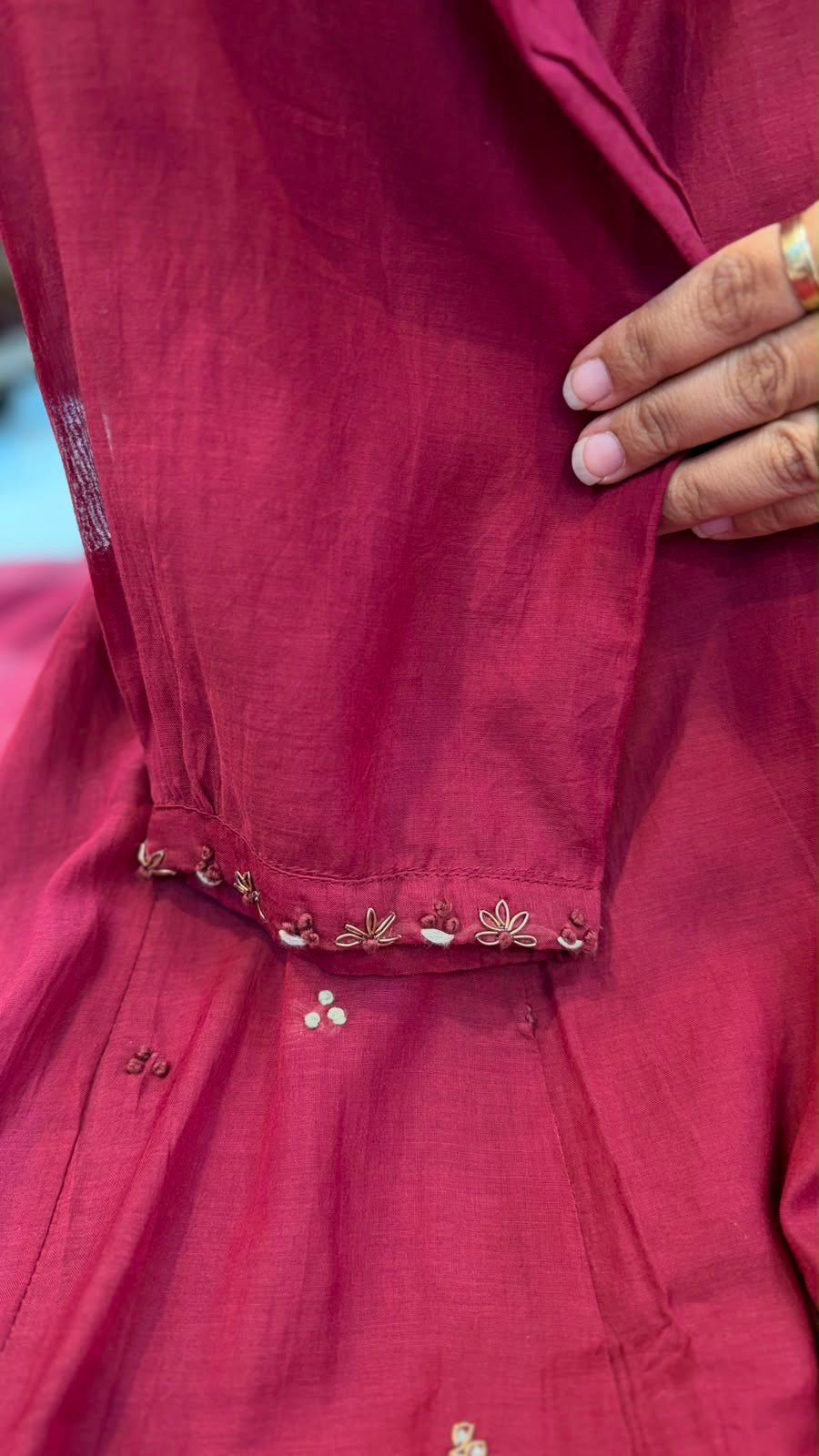 Crimson Keepsake – Mul Chanderi Suit Set