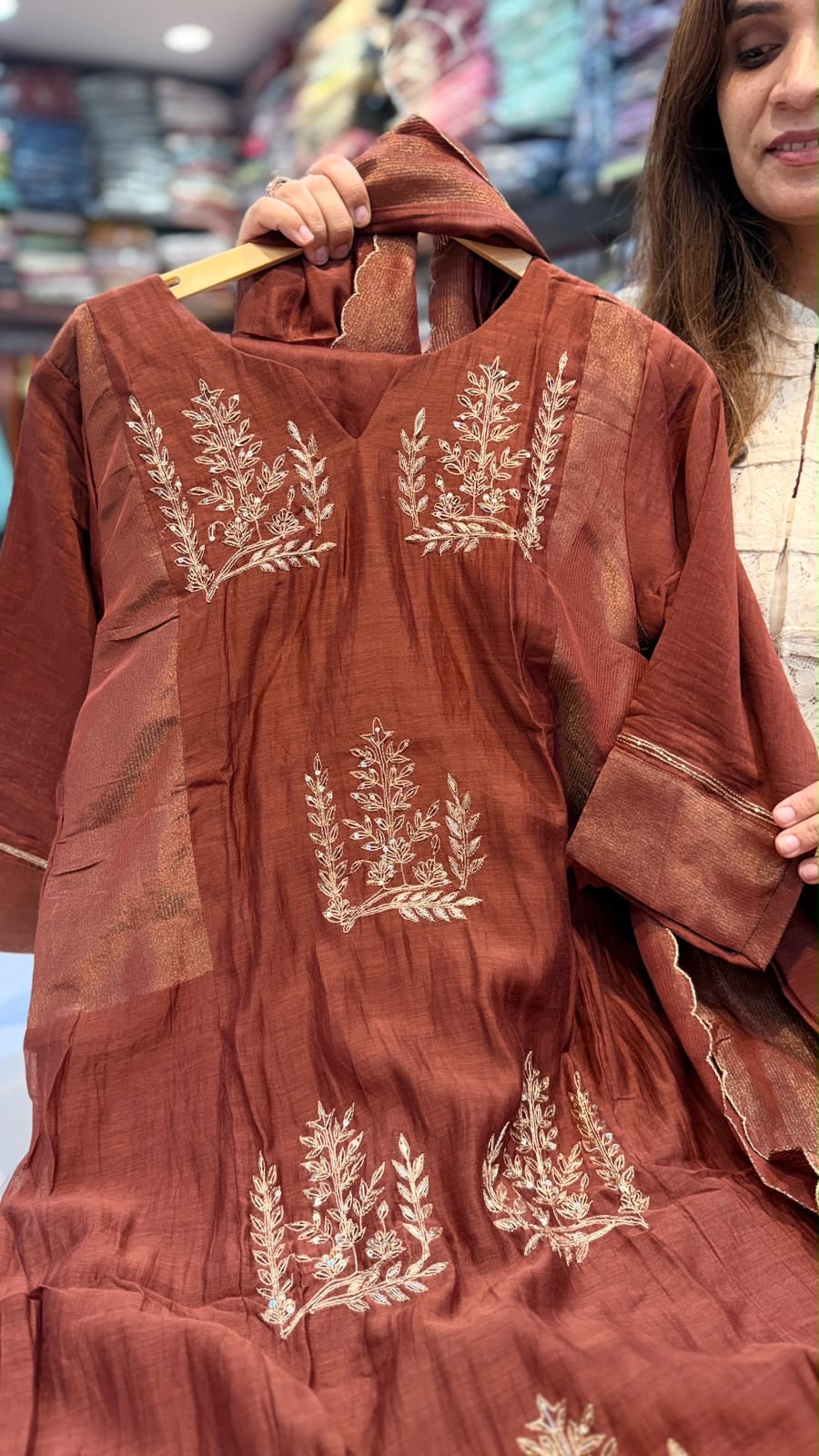 Botanical Alchemy – Mul Chanderi Suit Set