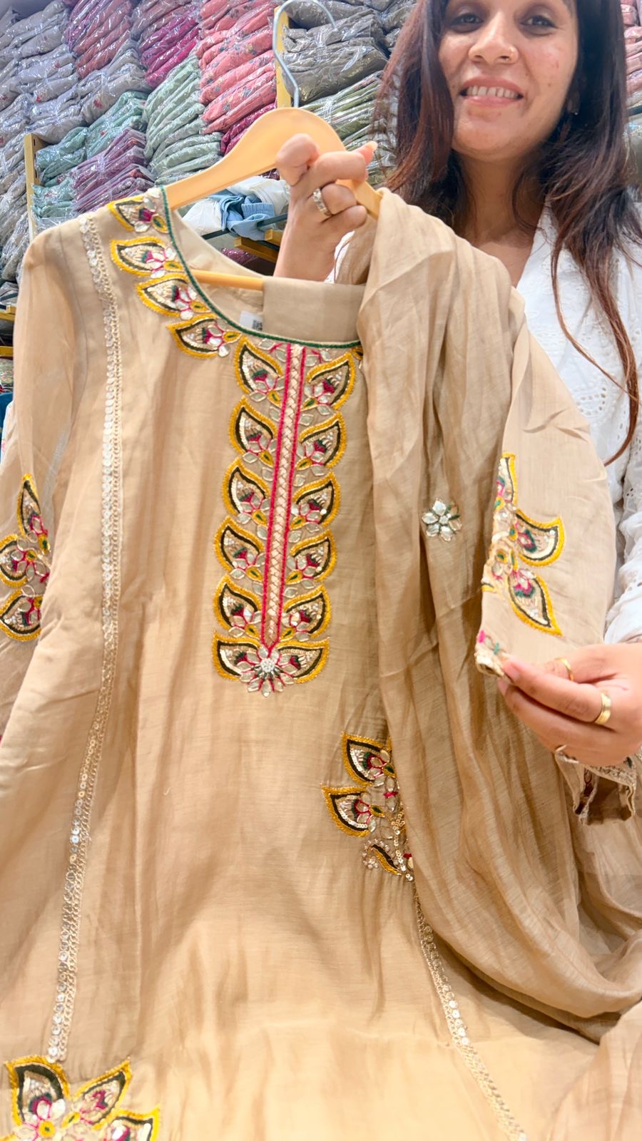 Gilded Petal Mul Chanderi ~ Super Luxe