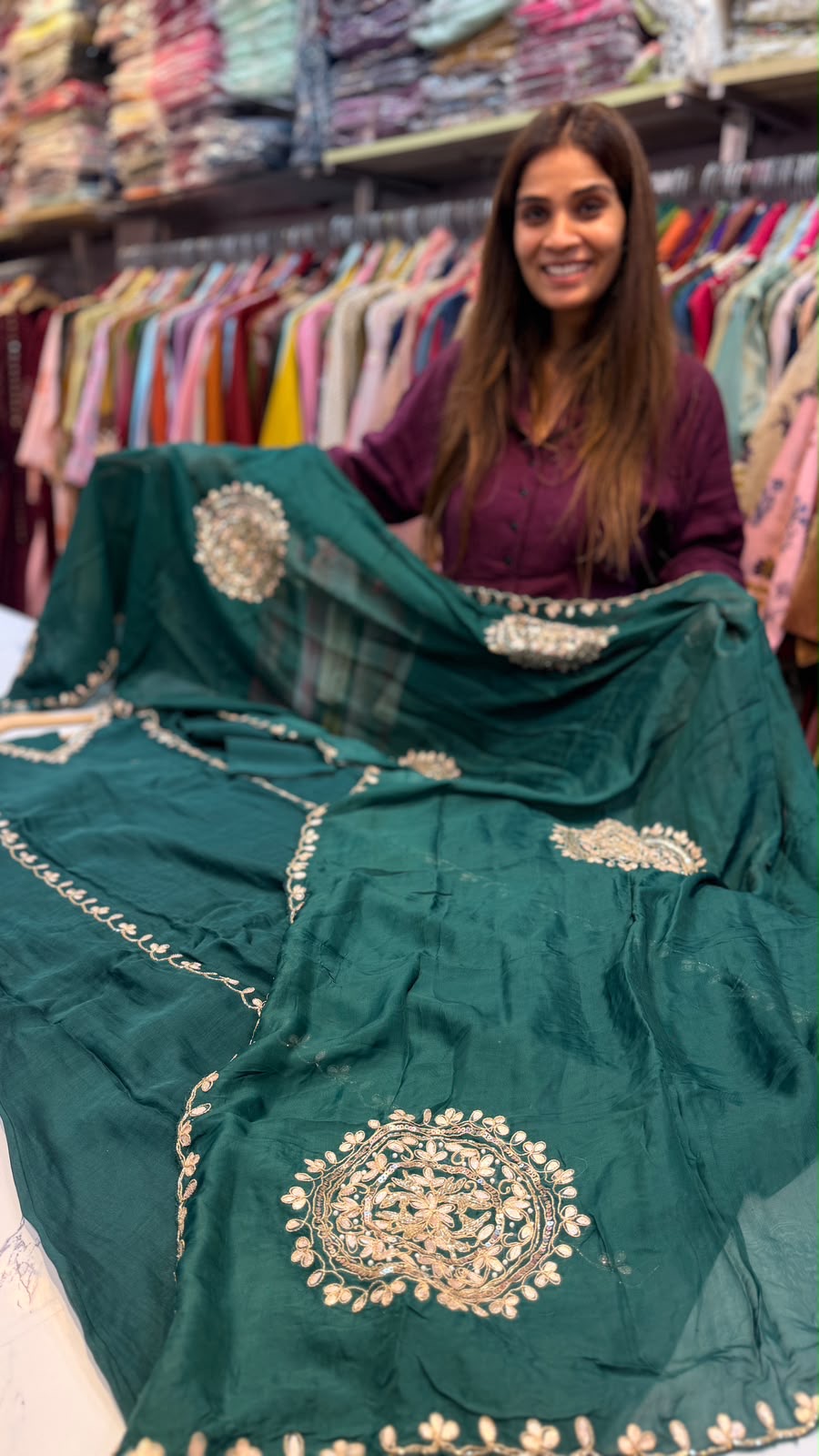 The Art of a Golden Circle – Mul Chanderi Suit Set ✨