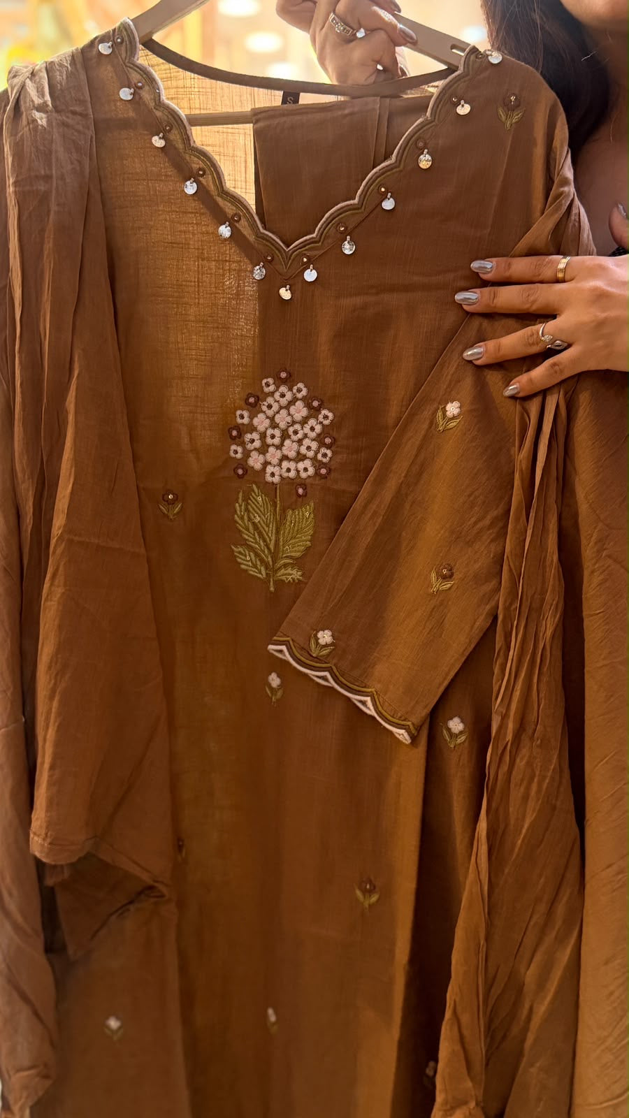 Petals, Precisely Placed – Embroidered Suit Set