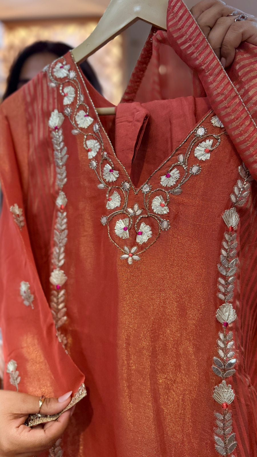 Saffron Luxe Zari Suit Set