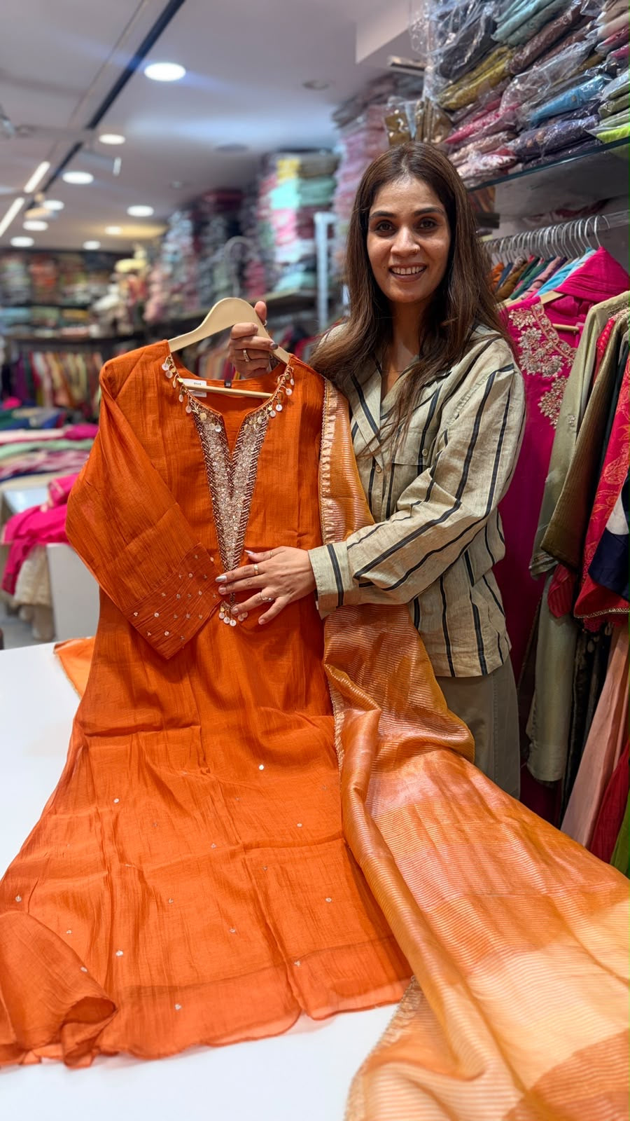 Dipped in Radiance – Mul Chanderi Suit Set