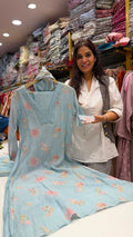 Petal Mist Embroidered Mul Chanderi Suit Set
