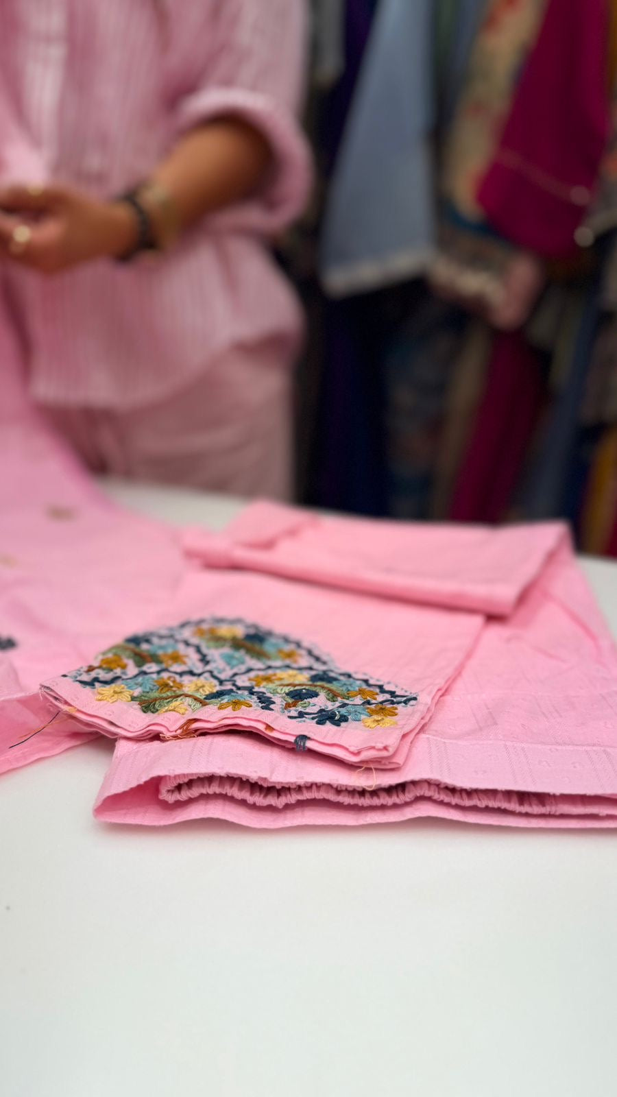 Embroidered Pastels Story