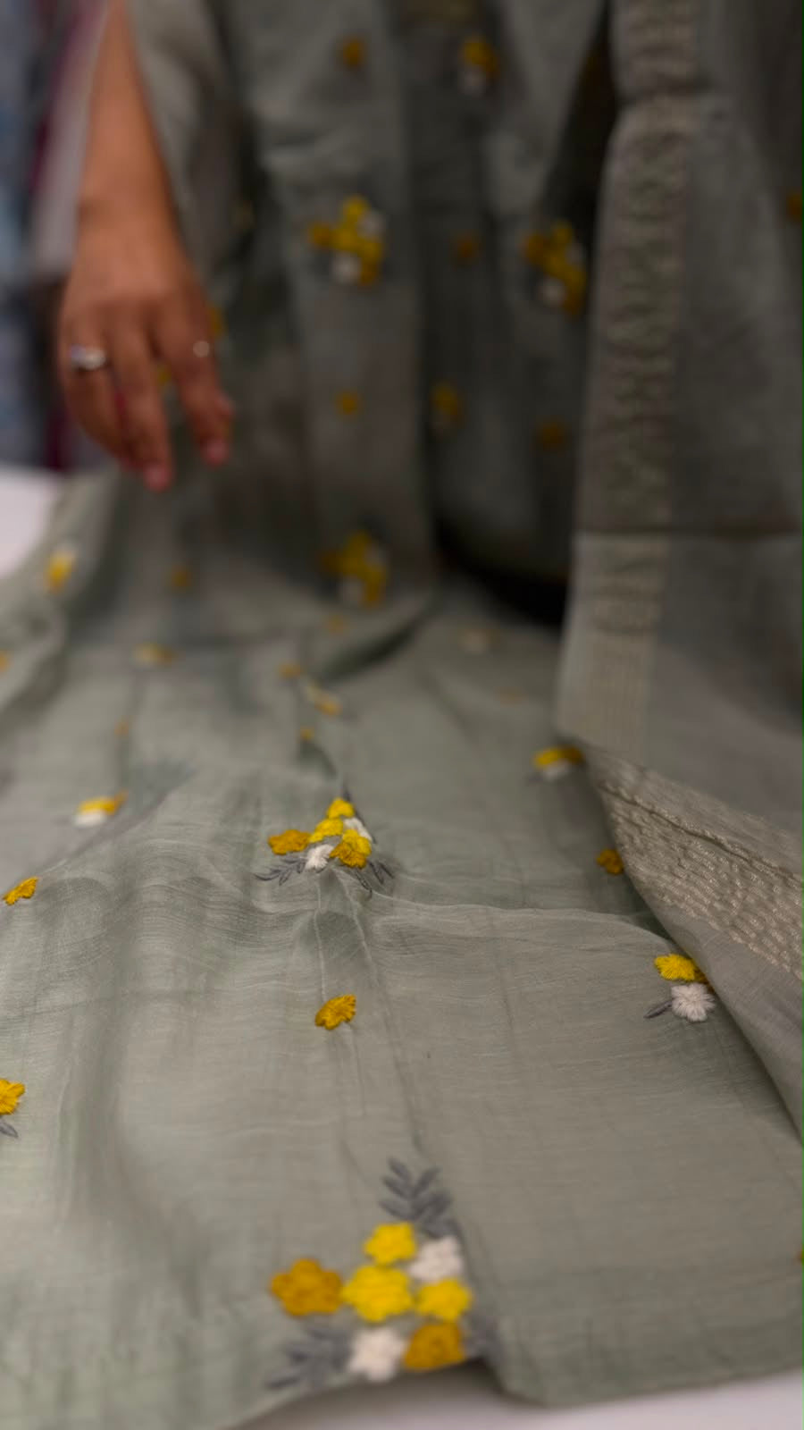 Pista Petals Mul Chanderi Set