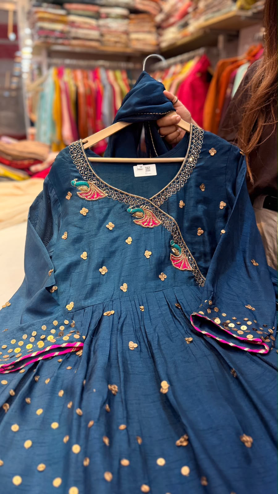 The Peacock Waltz – Festive Angrakha Palazzo Set✨