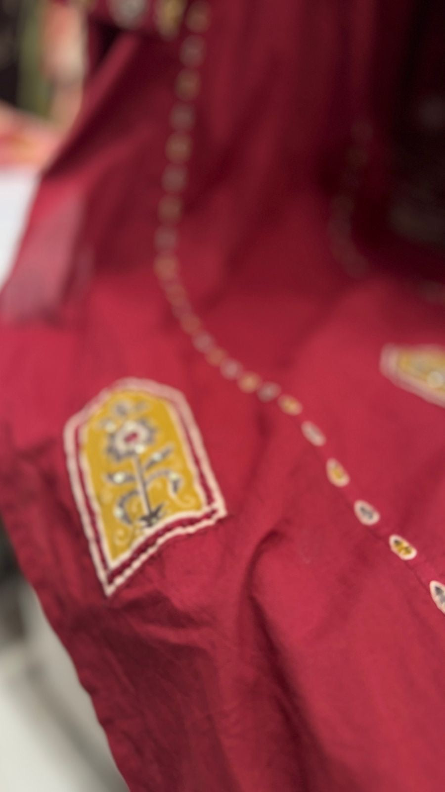 Maroon Mosaic Cotton Suit Set