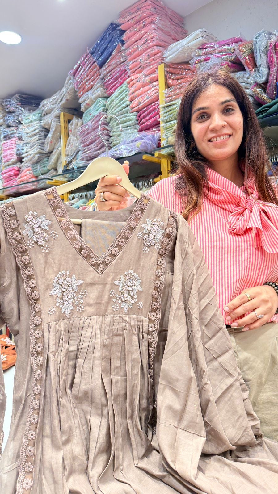 Rosé Thread Mul Chanderi Series