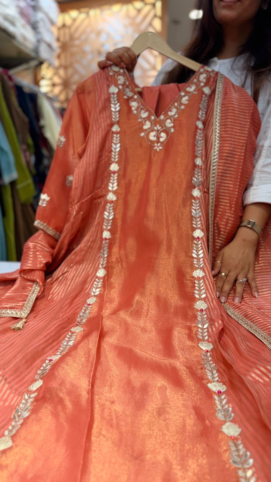 Saffron Luxe Zari Suit Set